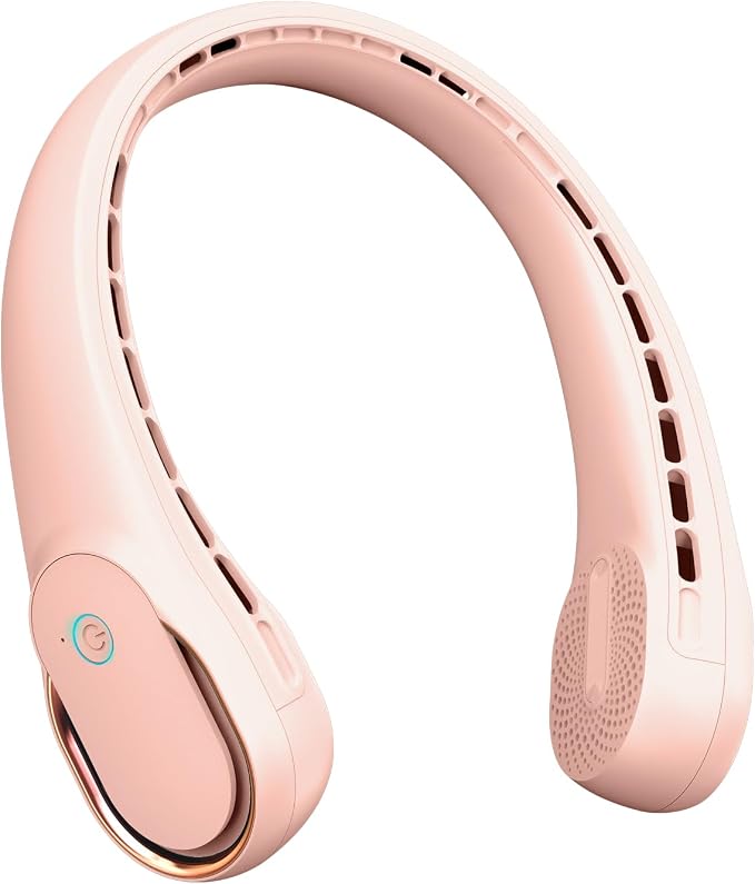 FrSara Neck Fan, Portable Personal Fan Strong Wind, 4000mAh, 360° Cooling | Air Volume, No Hair Twisting, Air Volume On 2 Sides, Non-Slip, Quick Charge, Long Use Time, Gift for Women, Men, Birthday