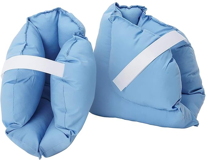 DMI Heel Cushion Protector Pillow to Relieve Pressure from Sores and Ulcers, Foot Pillow, FSA HSA Eligible, Adjustable in Size, Blue, White, Sold as a Set of 2 (Pack of 24, 48 Count Total)