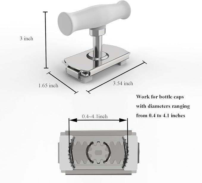 Jar Opener for Seniors with Arthritis & Weak Hands, Easy Twist Jar Openers, Adjustable Multifunctional Jar Lid Opener, Jar Bottle Cap Opener Gripper, Useful Gifts for Elderly/Women/Men (White)