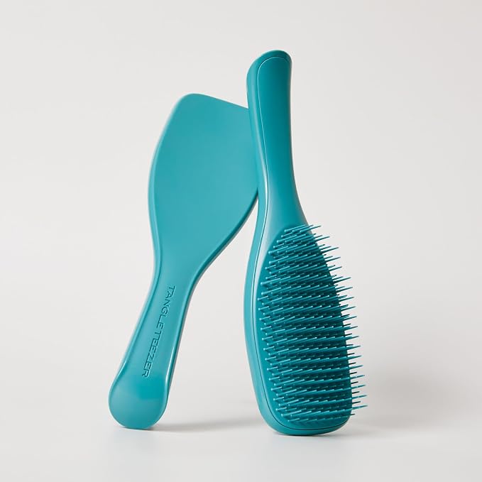 Tangle Teezer Ultimate Detangler Brush, Straight to Wavy, Teal | Patented two-tier, regular-flex teeth reduce breakage & split ends on wet or dry hair; Shower-friendly hairbrush for all ages