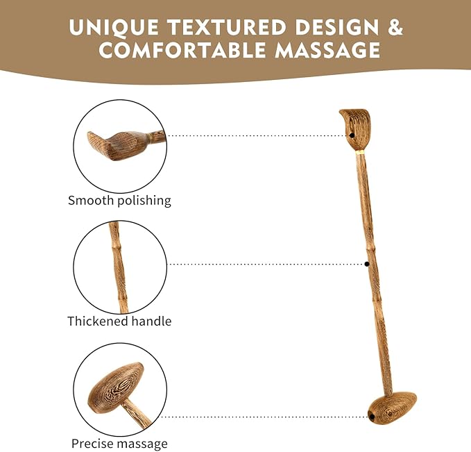 Back Scratcher with Massage Hammer, 100% Natural Wood Finger-Like Back Scratchers for Adults Men Women,19 Inch Thicken Extended with Body Massager Gifts for Senior(4- Duck Egg Style)