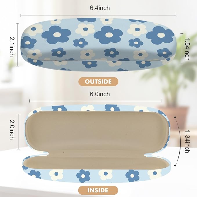 Glasses Case Hard Shell,Portable Protective Eyeglasses Case, Eyeglass Holder Box with Cleaning Cloth, for men women