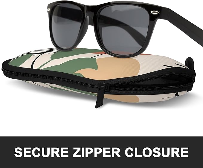 Sunglasses Soft Case, Ultra Light Portable Neoprene Zipper Glasses Case for Men Women