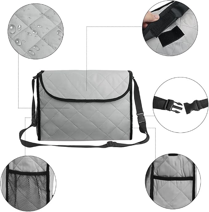 Wheelchair Backpack Bag Walker Suspension Bag Walking Aid Storage Organizers with Adjustable Straps Wheelchair Accessories Pouch for Seniors Disabled