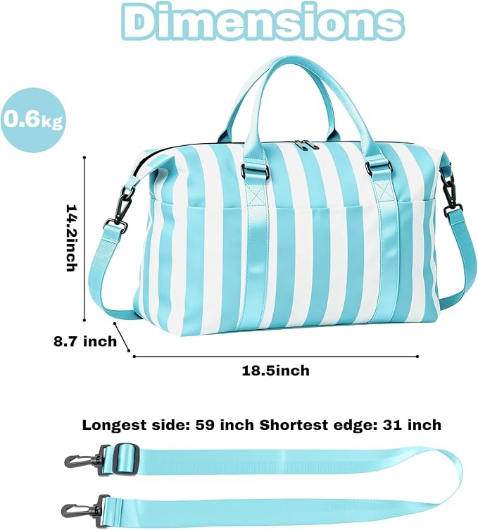 Travel Duffle Bag for Women, Carry On Weekender Tote with Trolley Sleeve | Waterproof overnight bag for gym, sports, hospital stays, labor and delivery; spacious carry-on design for short trips.