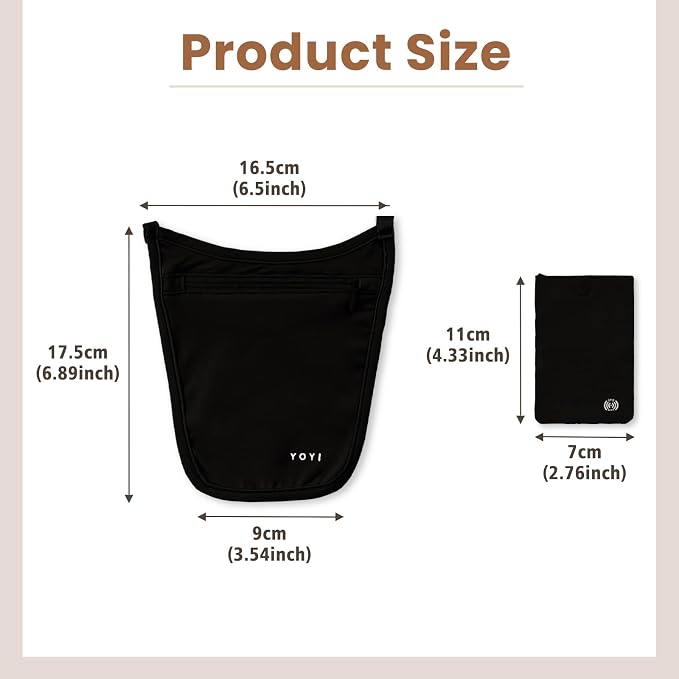 YOYI YOYI Money Belt Crossbody Detachable Cardholder Hidden Passport Wallet | Ultra-thin breathable material, detachable cardholder with secure clip,fits passport and cards — hidden crossbody protection