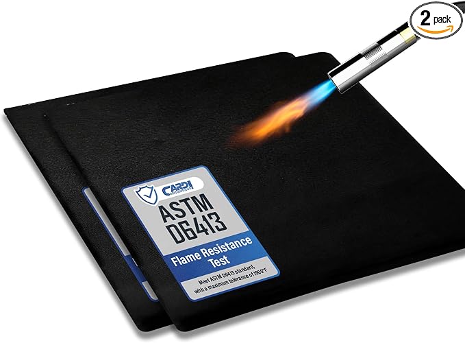 CARDI Fireproof Carbon Welding Blanket 2PCS 18x24 Inch Thickness 0.2 Inch Heat Resistant Fabric Up To 1900°F Heat Shield Resistant Mat for Soldering, Firepit, Grill, Welding Supplies