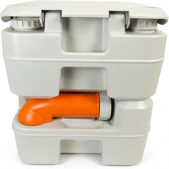 SEAFLO Premium Camping Portable Toilet - 5.8 Gallon Waste 3.43 Gall Fresh Tank (100 Flushes), 440 lbs Max Weight, Level Indicator, Sealed Waste Tank for RV, Boat, Elderly, Off-Grid, 4-Year Warranty