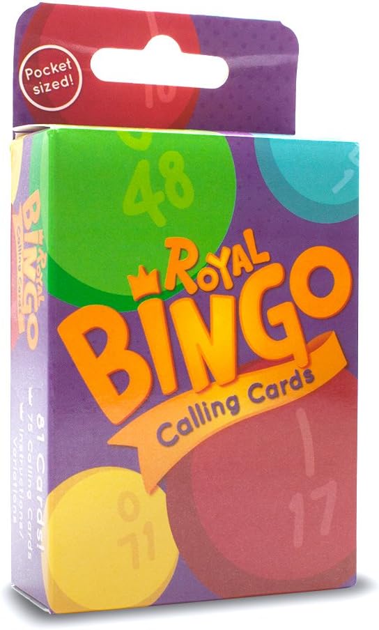 Royal Bingo Regular Calling Cards - Pack of 81 - High Visibility Font, 3.5" x 2.5" per Card-Replacement for Raffle and Balls