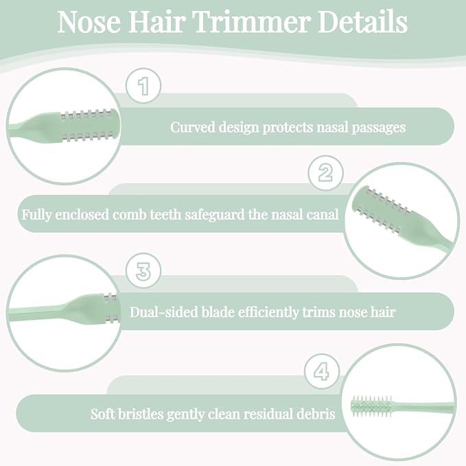 2026 Upgraded 2-in-1 Nasal Hair Cutter, 360° Rotating Double-Sided Blade, Washable Portable Grooming Tool for Men & Women, Travel Essential (Colorful-5PCS)