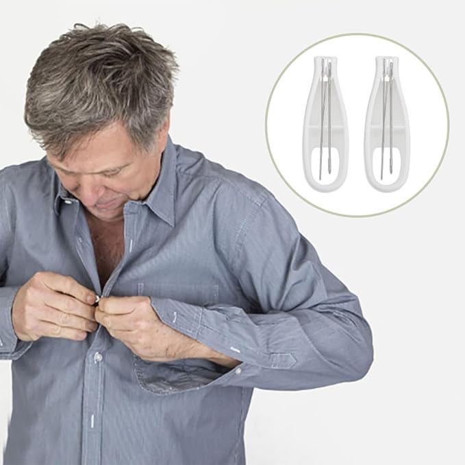 2pcs Button Hook and Zipper Puller Set, Manual Dressing Aid Tool for Clothes Buttoning and Zipper Assistance, Convenient Button Pulling Tool for Arthritis and Elderly Use