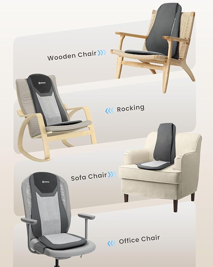 COMFIER Shiatsu Full Back Massager for Chair with Heat, with 2 Shiatsu Speeds,Heated Chair Massage Pad with Spot,Seat Cushion,Neck Massager,for Home Office use,Gifts for Women Men Mom Dad