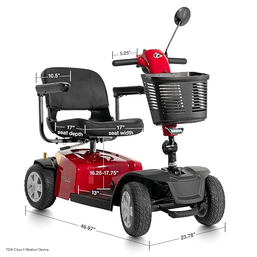 Rascal Conquest 4-Wheel Heavy-Duty Outdoor Mobility Scooter, Long-Range Battery-Powered Electric Travel, 350lb Capacity, Battery Included