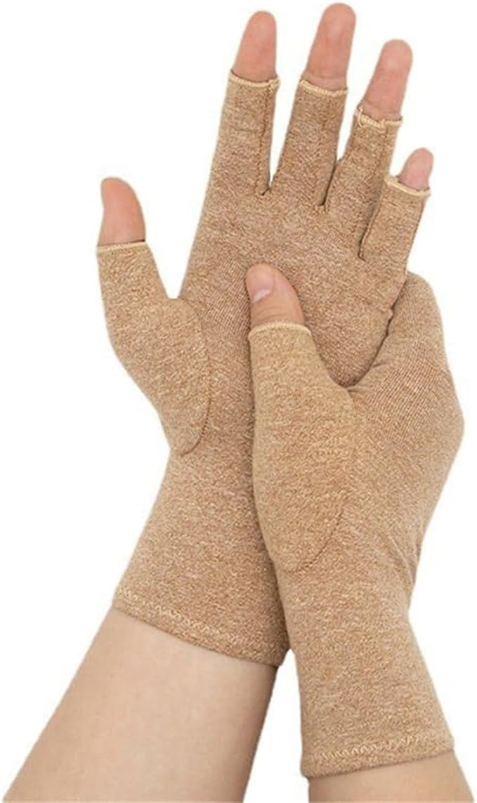 Premium Bamboo Gloves Fingerless Compression Wrap for Hand Pain and Osteoarthritis Men and Women