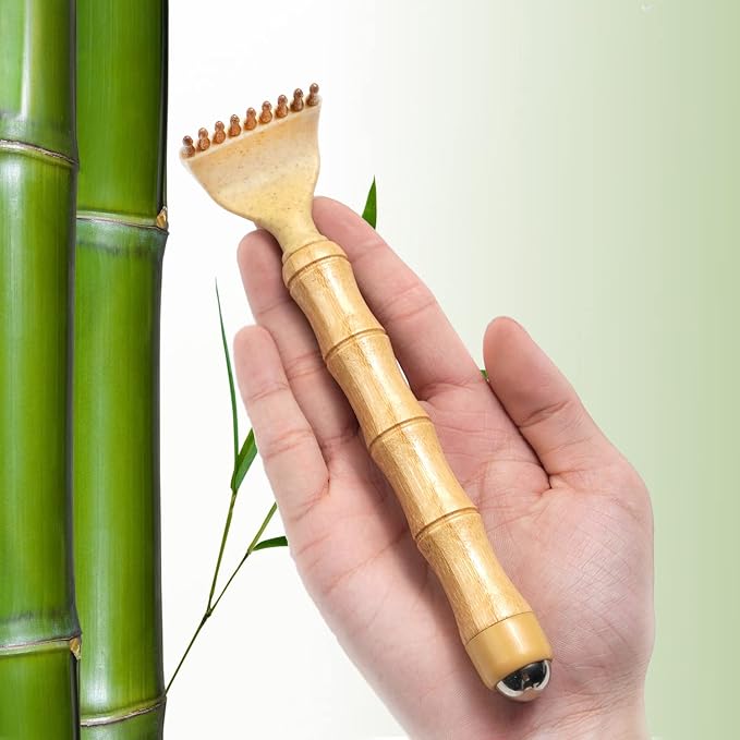 Back Scratcher Telescoping, Portable Extendable Bamboo Backscratcher for Men for Women with Beautiful Gift Packaging, Body Scratcher for Adults（Roll Ball）