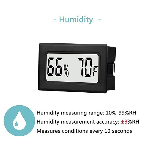 6 Pack Mini Small Digital Hygrometer Thermometer Indoor Temperature and Humidity Meter Gauge with Temp Humidity Sensor Monitor Fahrenheit (℉) for Jars,Home,Room