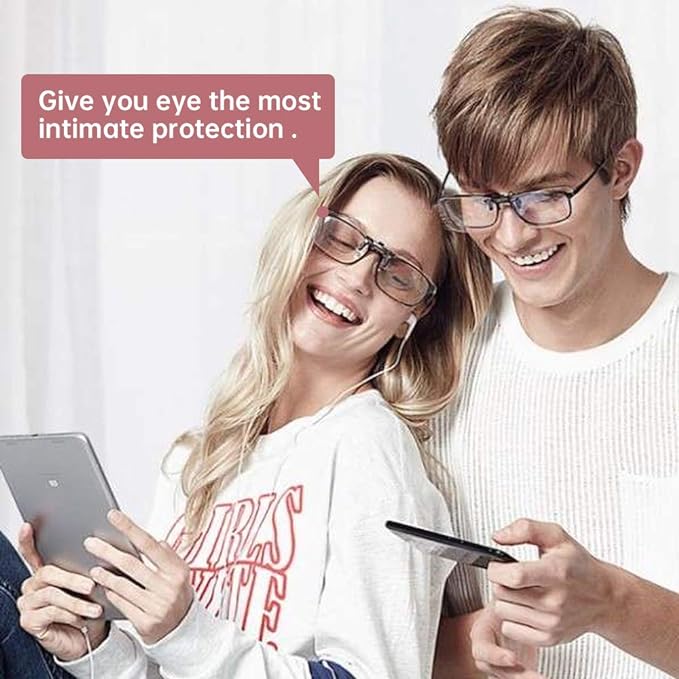 Reading Glasses Clip On and Flip Up Blue Light Blocking Magnifying Glasses Magnifiers Lenses for Unisex (Transparent, 1.5)