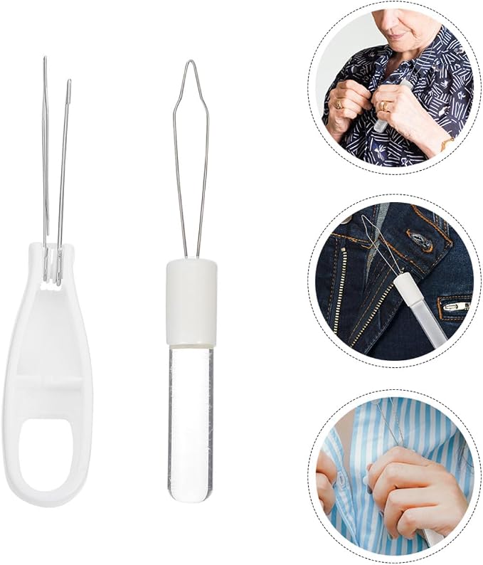 Cabilock Button Hook and Zipper Puller Tool 2pcs Set Folding Clothes Dressing Aid for Coat Buttoning and Zipper Pulling Assistance