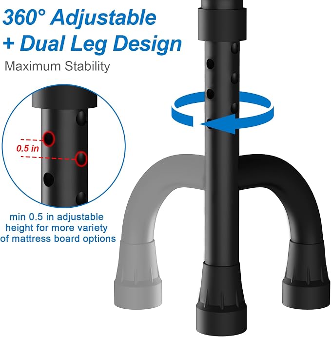 KingPavonini Bed Rails for Elderly Adults Safety ASTM Compliant, 2026 Upgraded Railings for Seniors with 9-Level Adjustable Handles, Stable Bed Cane Hold up to 400 lbs, Storage Bag & Tool-Free