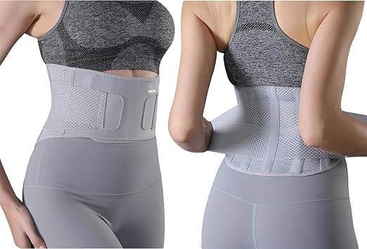 Lightweight Back Brace for Lower Back Pain Women Men, Adjustable Lumbar Support Waist Support Brace for Women Lower Back Pain Relief Products, Hip Belt Waist Belt Sciatic Nerve Brace for Women Men (Gray, Medium)