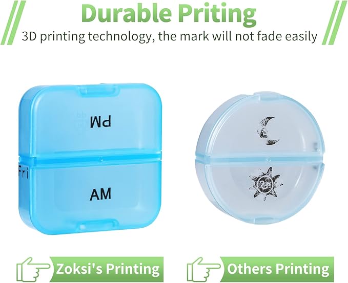 Zoksi Weekly Pill Organizer 2 Times a Day, Pink 7 Day Am Pm Pill Box, Daily Am Pm Pill Organizer 7 Day, Portable Vitamin Pill Case, Weekly Pill Box for Fish Oils, Vitamin, Supplement