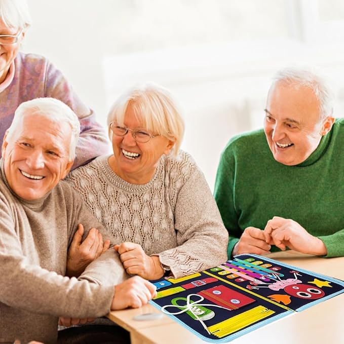 Fidget Blanket for Dementia,Alzheimers Dementia Products for Elderly,Calming Comforting Dementia Activities for Seniors,Toddler Busy Board,Sensory Blanket Helps with Autism,Asperger’s,Anxiety
