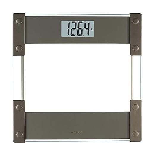 Taylor Hinge Design/Clear Glass Digital 400lb Bathroom Scale