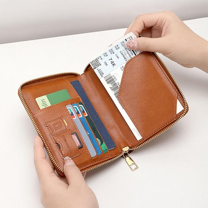 Passport Holder for Travel Women and Men RFID Passport Holder with Zipper Passport Case Passport cover Passport Wallet Travel Essentials and Accessories