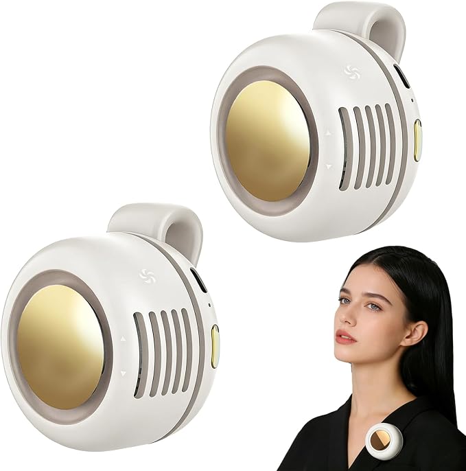 Portable Fan,Clip On Waist Bladeless, Ultra-Quiet Personal Mini Neck Fan | 3 Speeds with 360°Adjustable Clip Mini Fan Personal USB Rechargeable Small Fan for Summer