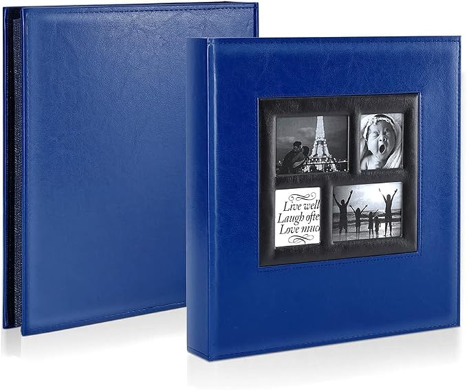 Ywlake Photo Album 4x6 500 Pockets Photos, Extra Large Capacity Family Wedding Picture Albums Holds 500 Horizontal and Vertical Photos Blue