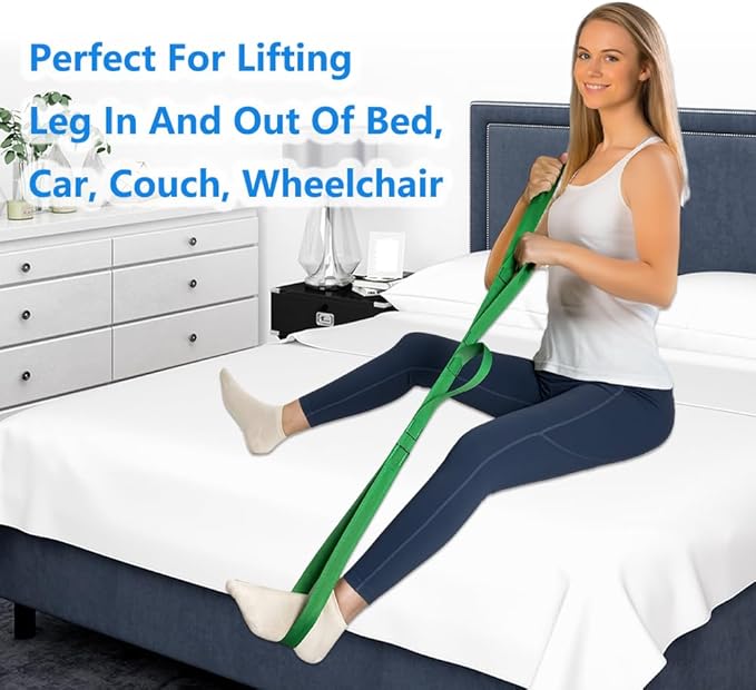 42 Inch Leg Lifter - Leg Lifter Strap Rigid with Multi Loops - Leg Lifter After Hip Replacement, Leg Lifter for After Knee Surgery, Leg Lifters Getting Legs in and Out of Bed, Car, Couch, Wheelchair