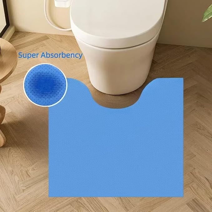 Disposable Toilet Mats for Effort-free Hygiene and Upgraded Bathroom Comfort, Suited for Elders, Children, Women, and Alzheimer's Patients, U-Shaped Absorbent Toilet Floor Mat (25 pack)