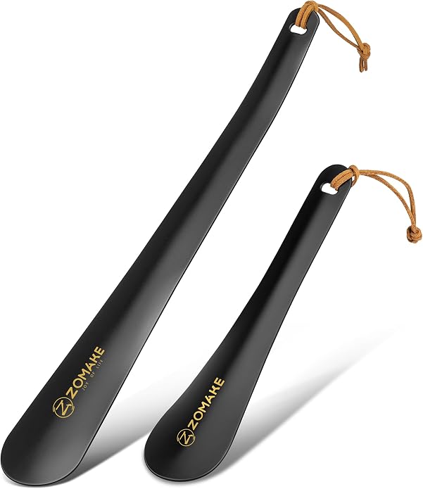 ZOMAKE Shoe Horn Long Handle for Seniors Men Women,Metal Long Shoehorn for Boots, Shoe Spoon Helper