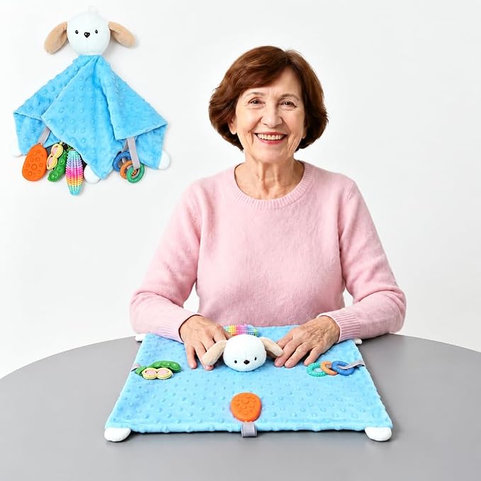 Bubble Fleece Fidget Blanket for Adults with Dementia | Alzheimers Dementia Activities Products for Elderly and Seniors | Gift Game and Toy for Alzheimer’s or Dementia | Sensory Fidget Toys