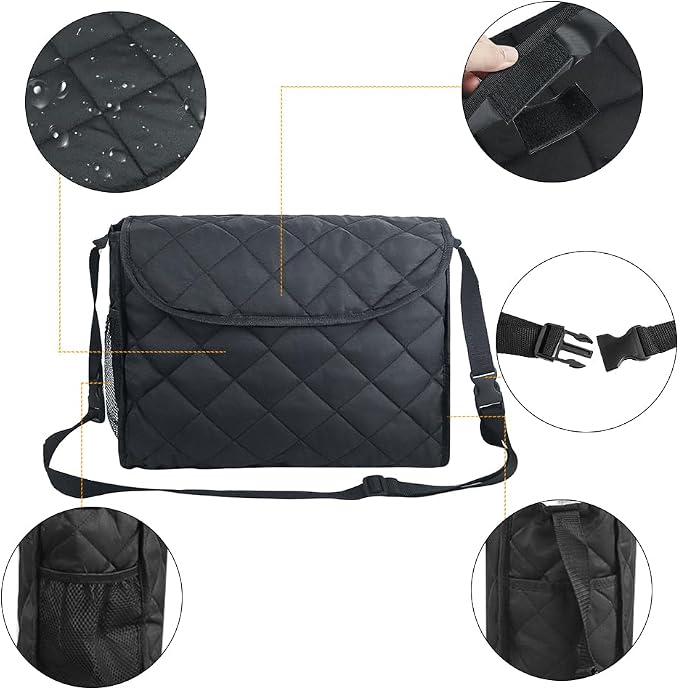 Wheelchair Backpack Bag Walker Suspension Bag Walking Aid Storage Organizers with Adjustable Straps Wheelchair Accessories Pouch for Seniors Disabled