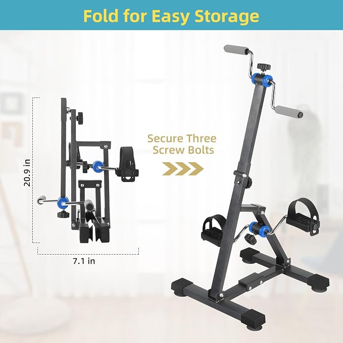 Arm and Leg Exercise Pedal Machine for Seniors, Seated Rehabilitation Bike for Physical Therapy, Elderly Stroke Recovery & Mobility Training Equipment