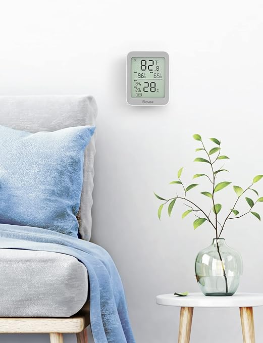Govee Indoor Hygrometer Thermometer 3Pack H5075 with Bluetooth App Control | Room Temperature Humidity Meter, 164ft Remote Monitor, Smart Alerts, 2 Years Data Storage Export, for Bedroom Wine Cellar