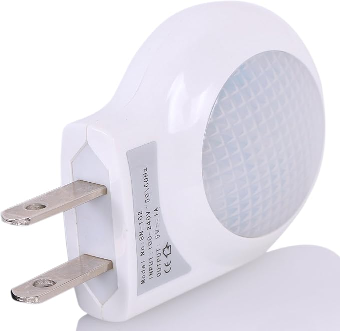 Portable Plug-in 0.7W Travel LED Night Light - 2 Pack of White