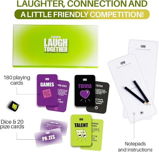 Why Don’t We Laugh Together? - Card Games for Couples with 200 Cards: Talents, Games, Trivia | Fun Date Night Game for 2 Players | Couples Board Games