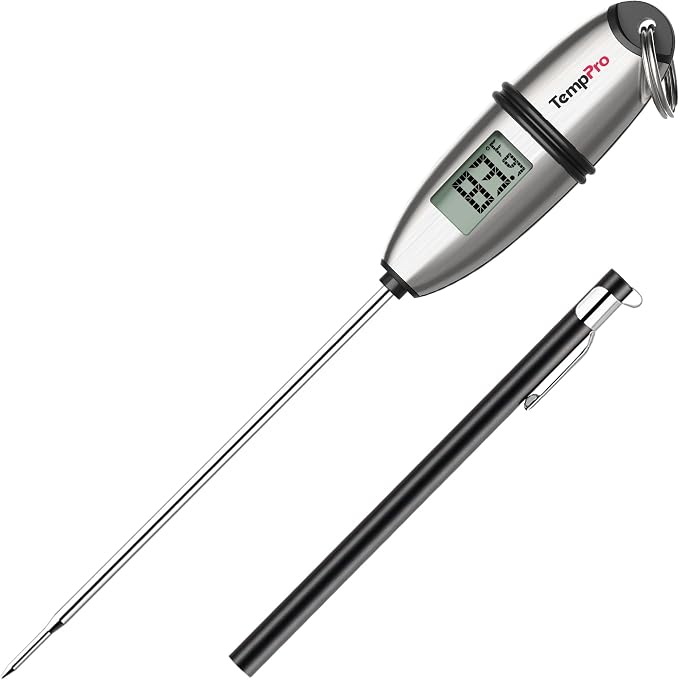 TempPro TempSwift 1 Sec Digital Food Thermometer for Kitchen Cooking | Meat Thermometer Digital, 5.3 inches Super Long Probe, Bread Baking Sourdough Liquids Candy Making Accessories Gift