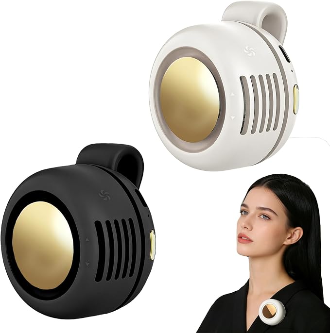 Portable Fan,Clip On Waist Bladeless, Ultra-Quiet Personal Mini Neck Fan | 3 Speeds with 360°Adjustable Clip Mini Fan Personal USB Rechargeable Small Fan for Summer