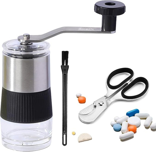 Pill Crushe,Small Pill Crusher Fine Powder,Pill Grinder for Elderly & Pets | Crushes Multiple Pills Tablet Pulverizer Suitable for Travel Silent Knight Pill Crusher
