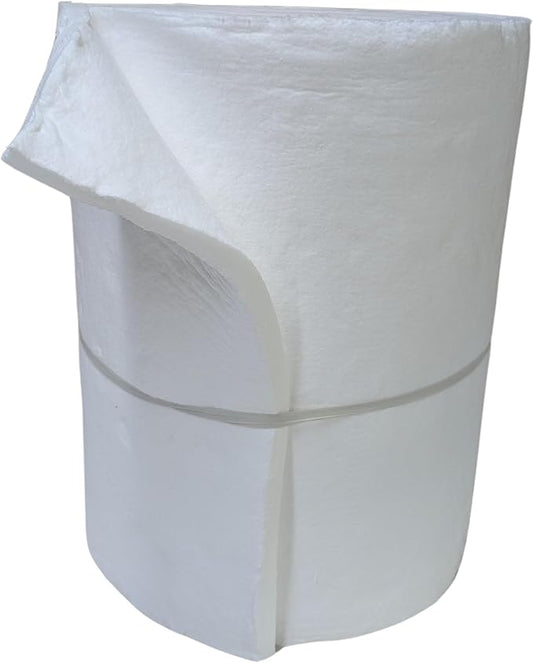1" Thick Ceramic Fiber Blanket, 24" Wide, 25 Ft. Long, 2400F Rated Insulation, 8 Lb. Density, 3029E