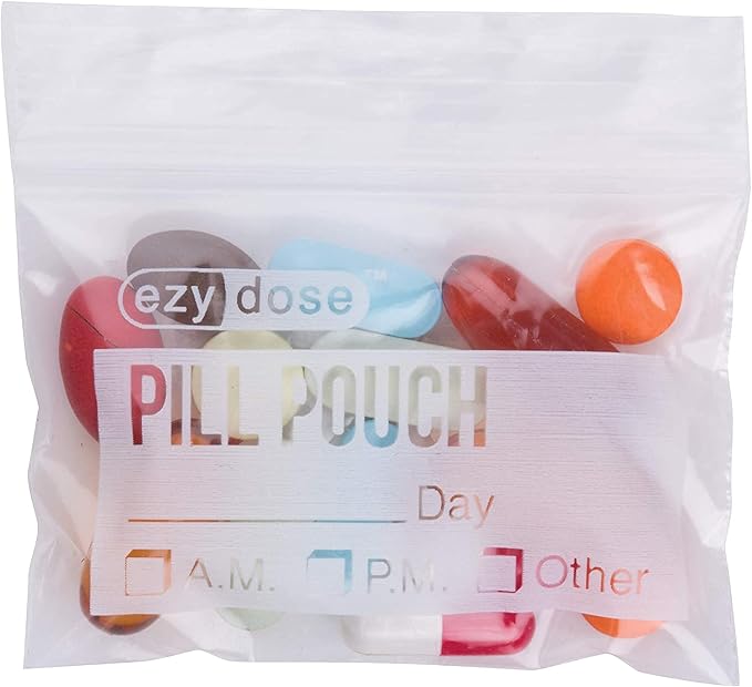 Ezy Dose Pill Packs, Pill Organizer Pouches, 100 Count | Disposable | Pack of 2