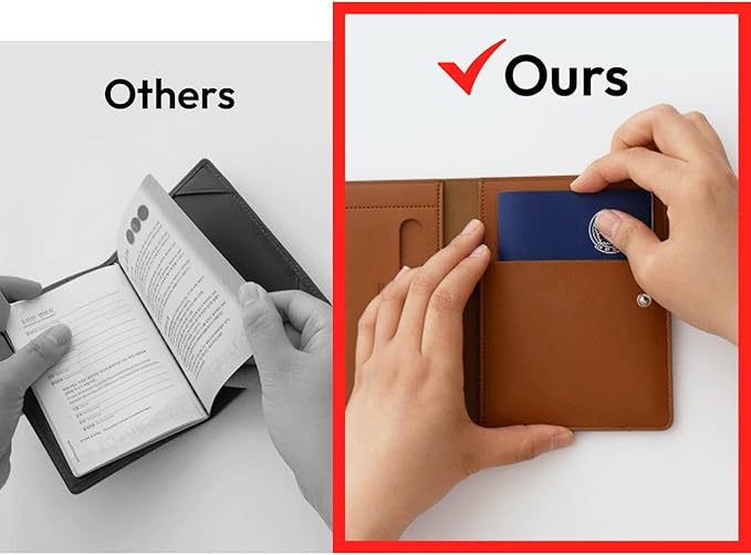 Premium RFID Blocking Leather Passport Holder & Wallet – Brown | Family Travel Document Organizer – for 2 Passports, Cards, Boarding Passes & Travel Essentials