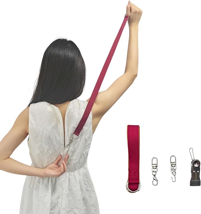 MAGNEECH Detachable Zipper Puller Helper for Dress and Boots, Effortless Zipping with Hook and Clip for Various Types of Zippers - Convenient and Portable Zipper Pull Tool (Burgundy)