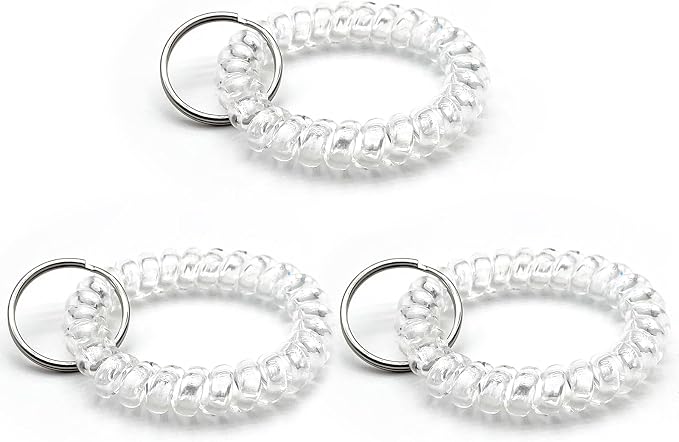 Spiral Coil Keychain, Anti-lost Key Chain Holder Lanyard Cord for Sauna Outdoor Sports and Gym Pool