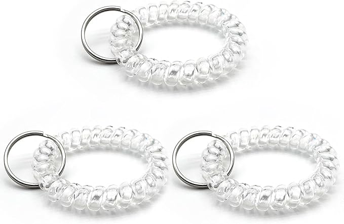 Spiral Coil Keychain, Anti-lost Key Chain Holder Lanyard Cord for Sauna Outdoor Sports and Gym Pool