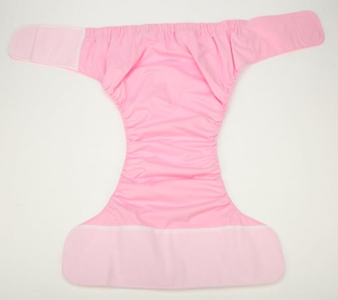 Large Teen Adult Cloth Diaper Nappy Reusable Washable for Disability Incontinence with Hook and Loop for Women (Pink (Large 26in to 50in))