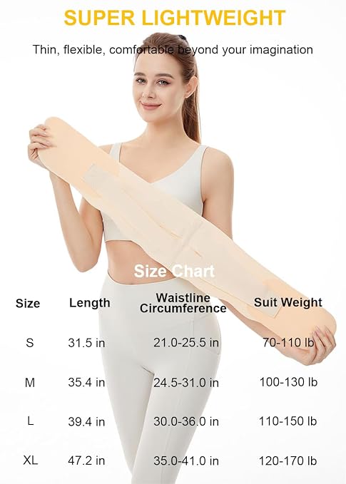 Super Thin Back Brace for Lower Back Pain Women Men, Lumbar Support Waist Support Brace for Women Lower Back Pain Relief Products, Hip Belt Waist Belt Sciatic Nerve Brace for Women Men (Beige, Medium)